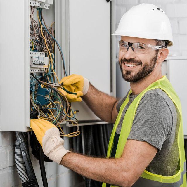 Electrician at Panel box